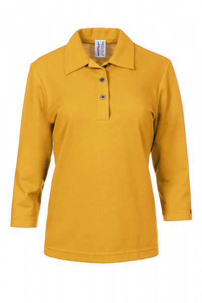 Damen Poloshirt Paula mit dreiviertel Armen in Gelb
